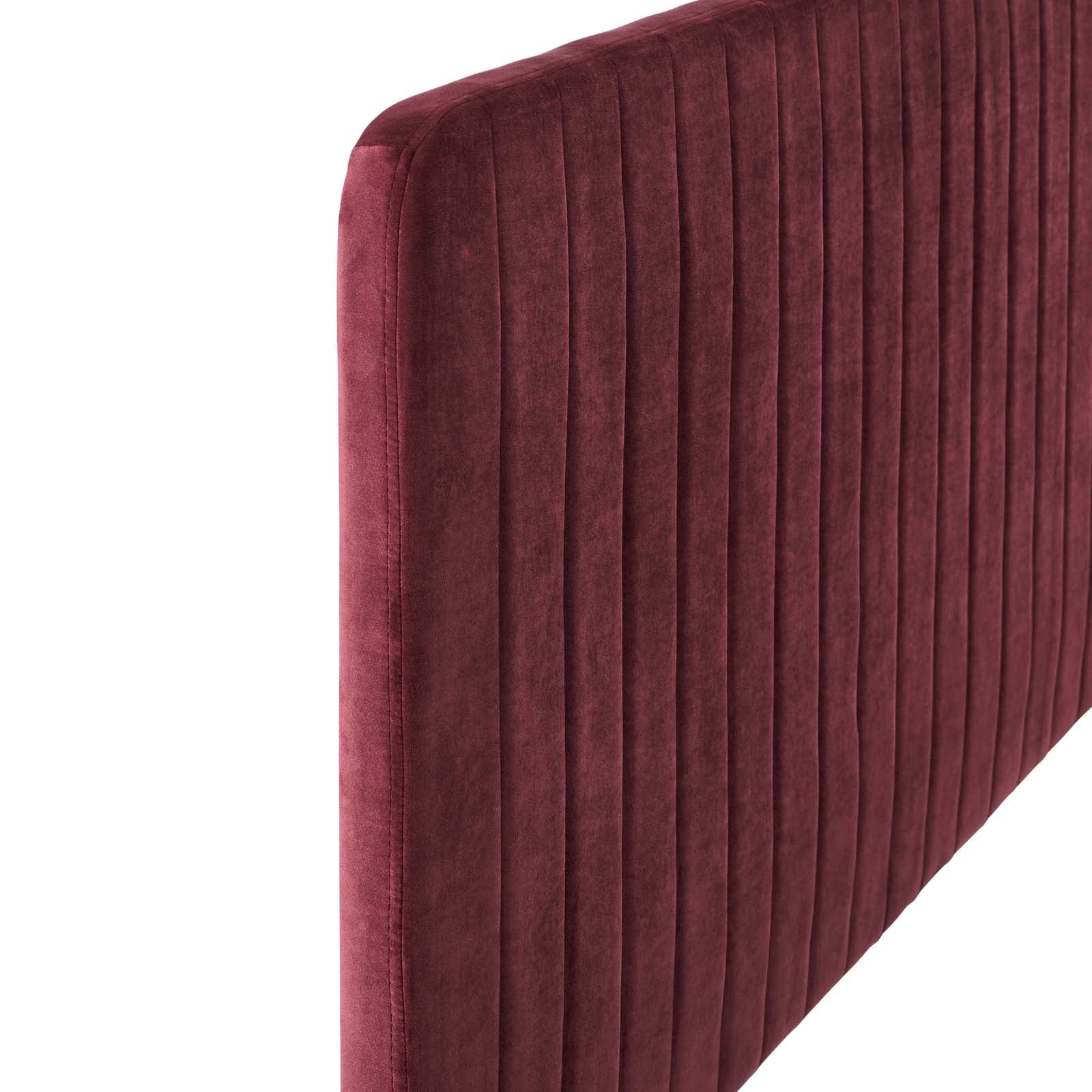 Modway Headboards - Milenna Channel Tufted Performance Velvet Twin Headboard Maroon