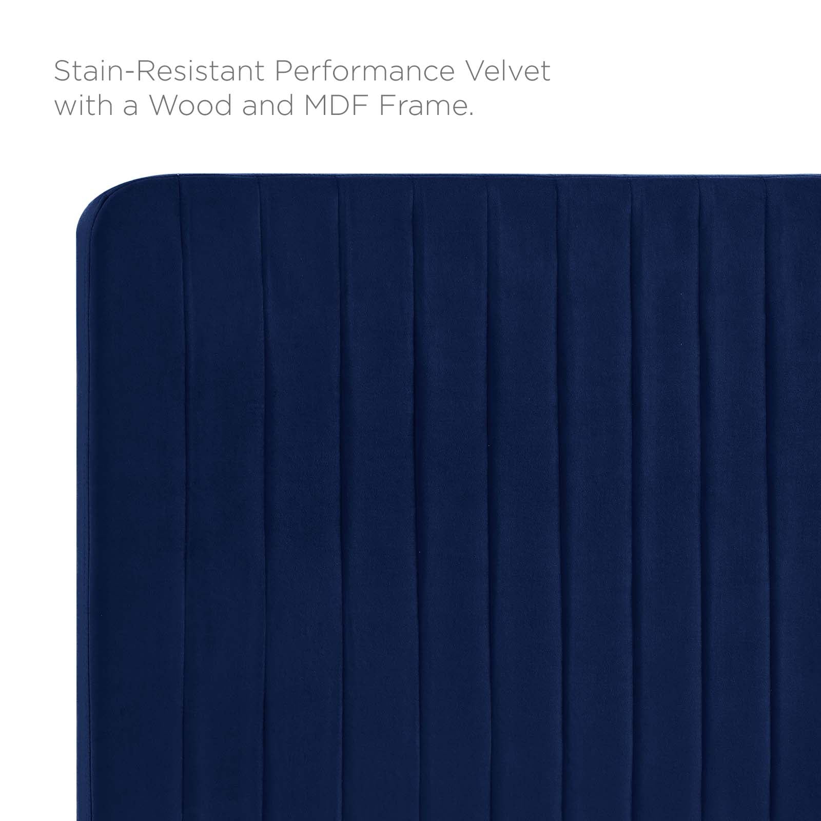 Modway Headboards - Milenna Channel Tufted Performance Velvet Full/Queen Headboard Navy