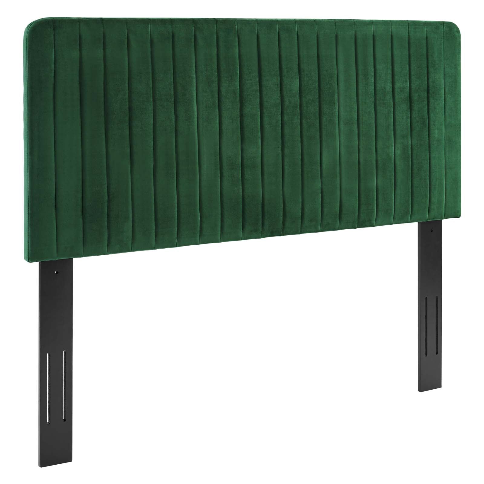 Modway Headboards - Milenna Channel Tufted Performance Velvet King/California King Headboard Emerald