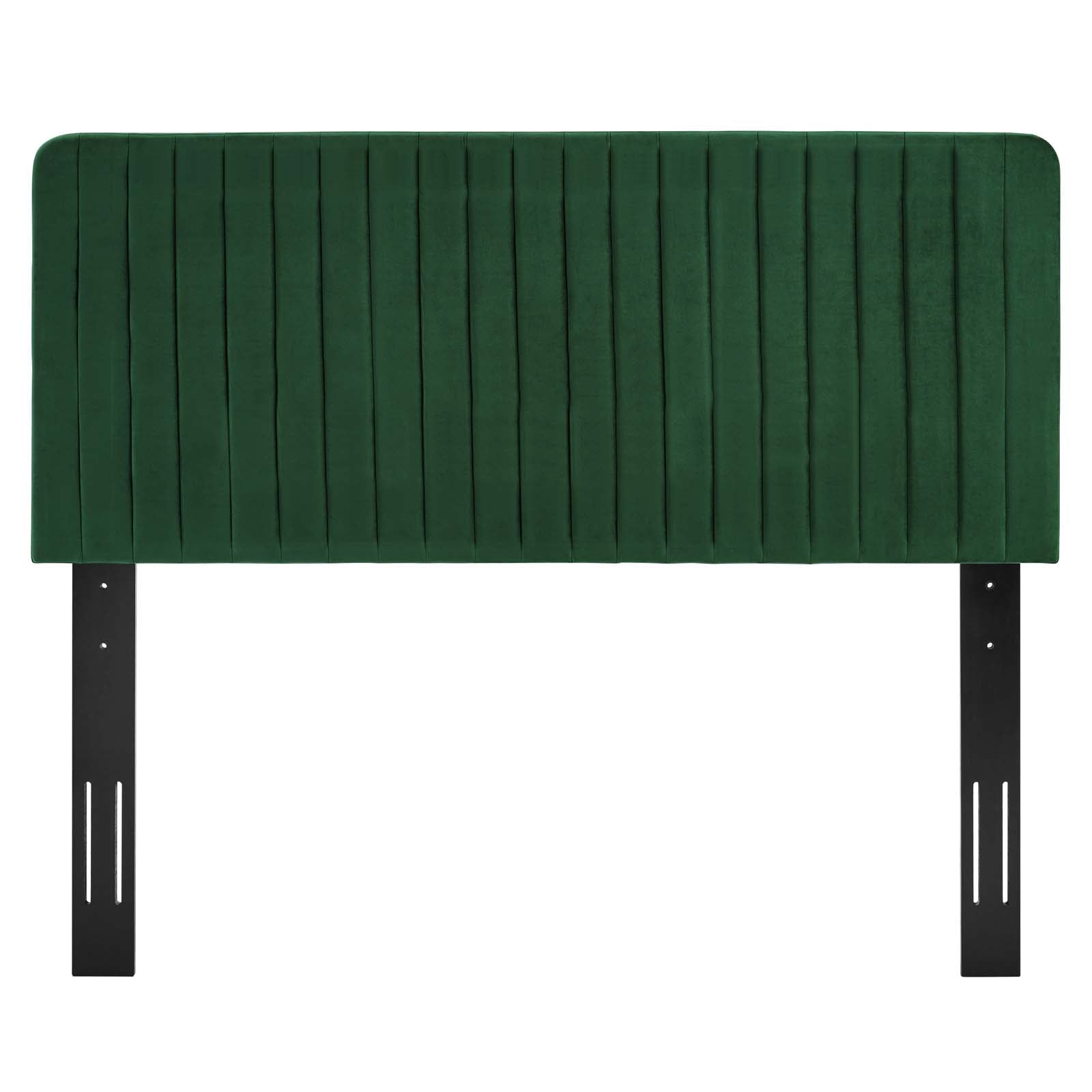 Modway Headboards - Milenna Channel Tufted Performance Velvet King/California King Headboard Emerald