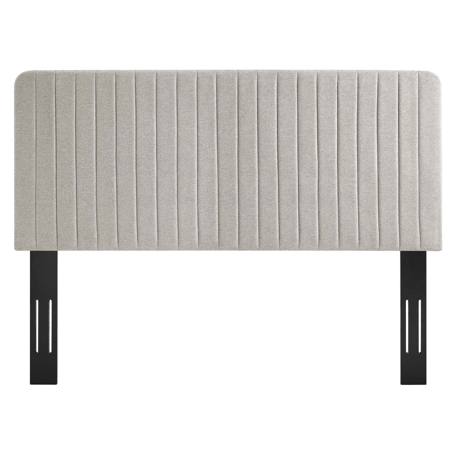 Modway Headboards - Milenna Channel Tufted Upholstered Fabric King/California King Headboard Oatmeal