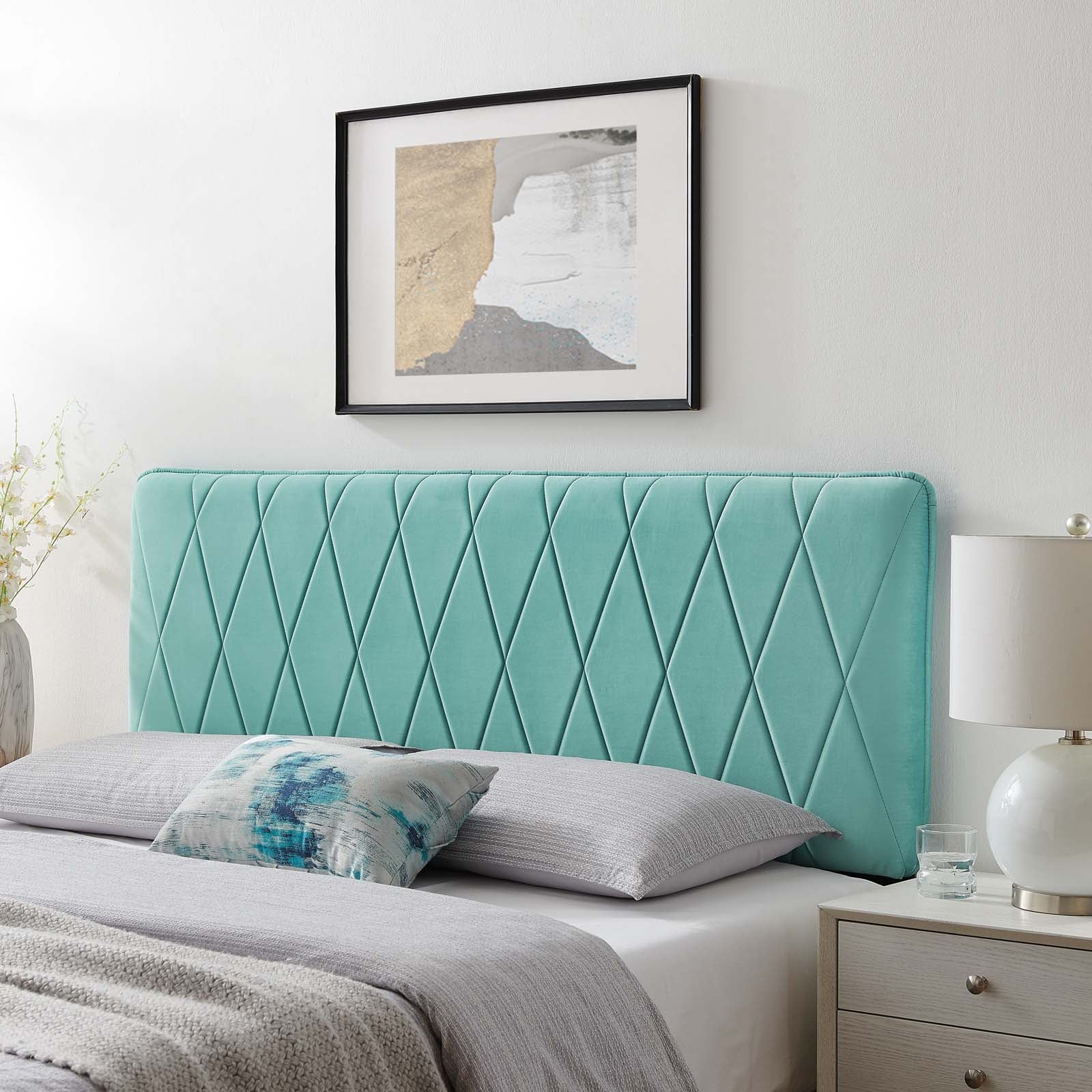 Modway Headboards - Leila Performance Velvet Full/Queen Headboard Mint