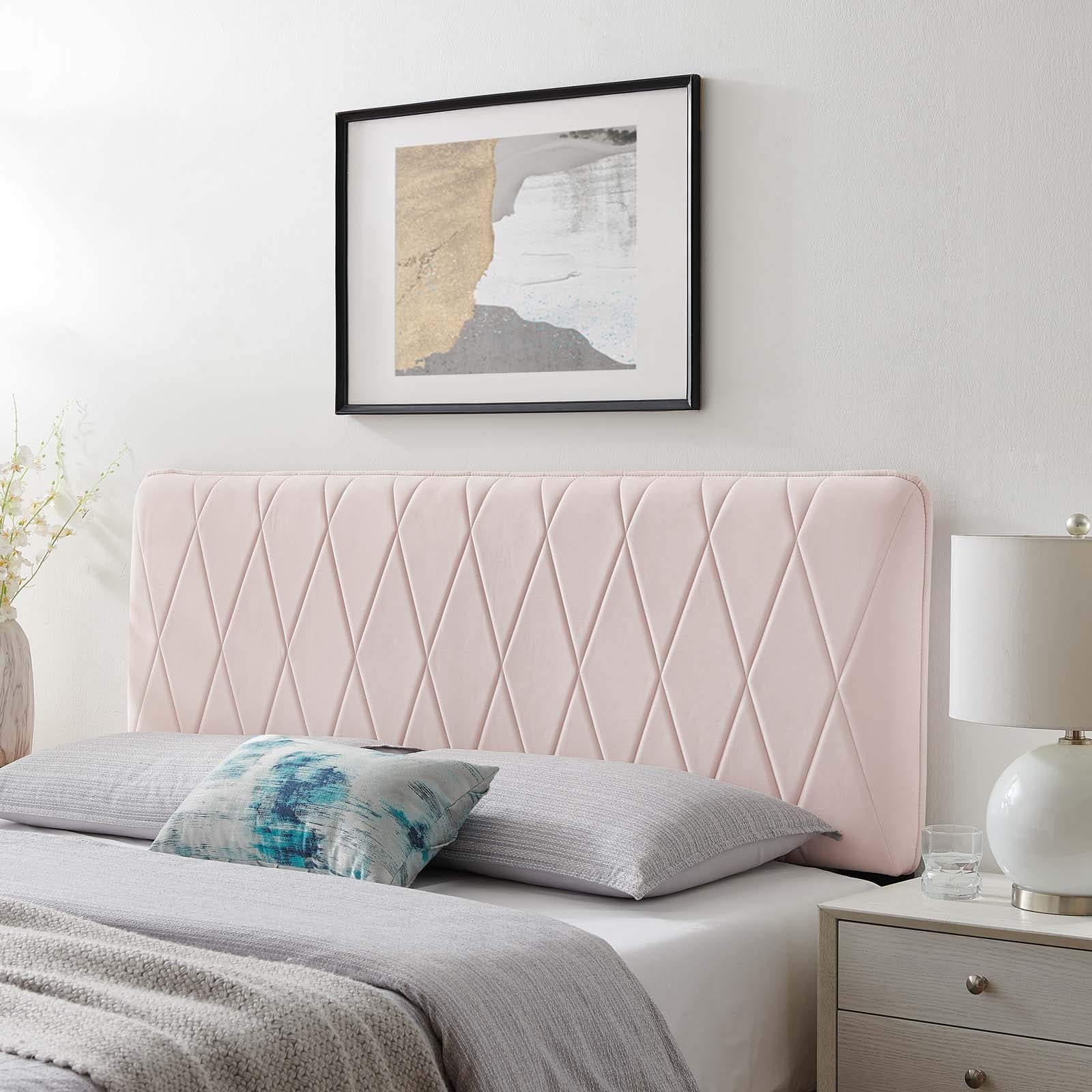 Modway Headboards - Leila Performance Velvet Full/Queen Headboard Pink