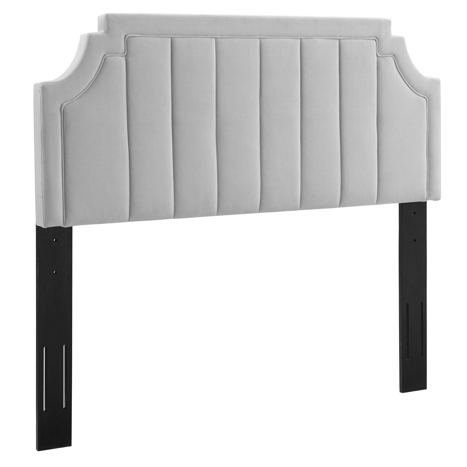 Modway Headboards - Alyona Channel Tufted Performance Velvet Full/Queen Headboard Light Gray