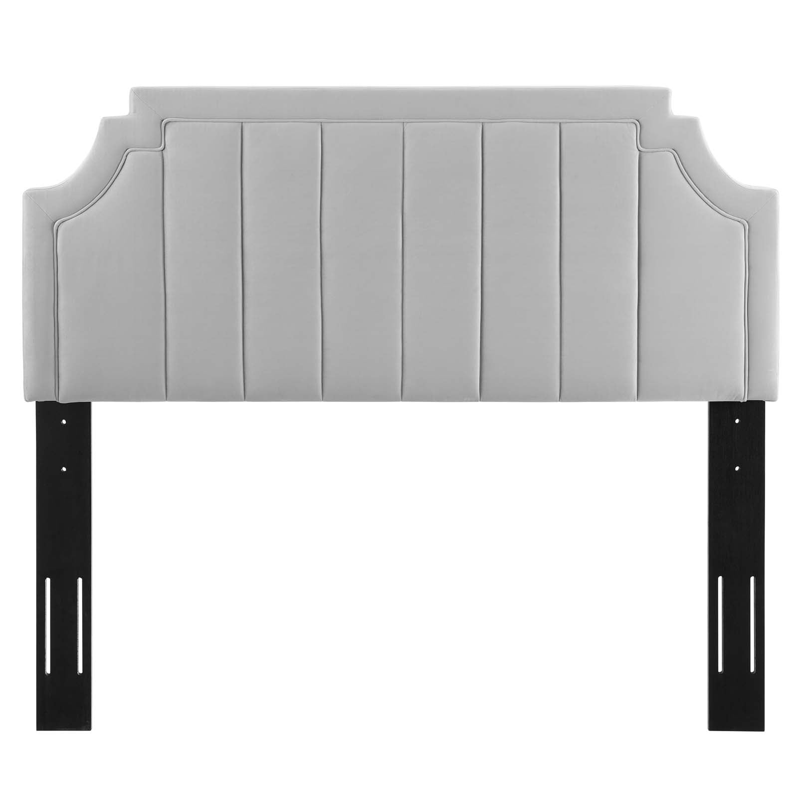 Modway Headboards - Alyona Channel Tufted Performance Velvet Full/Queen Headboard Light Gray