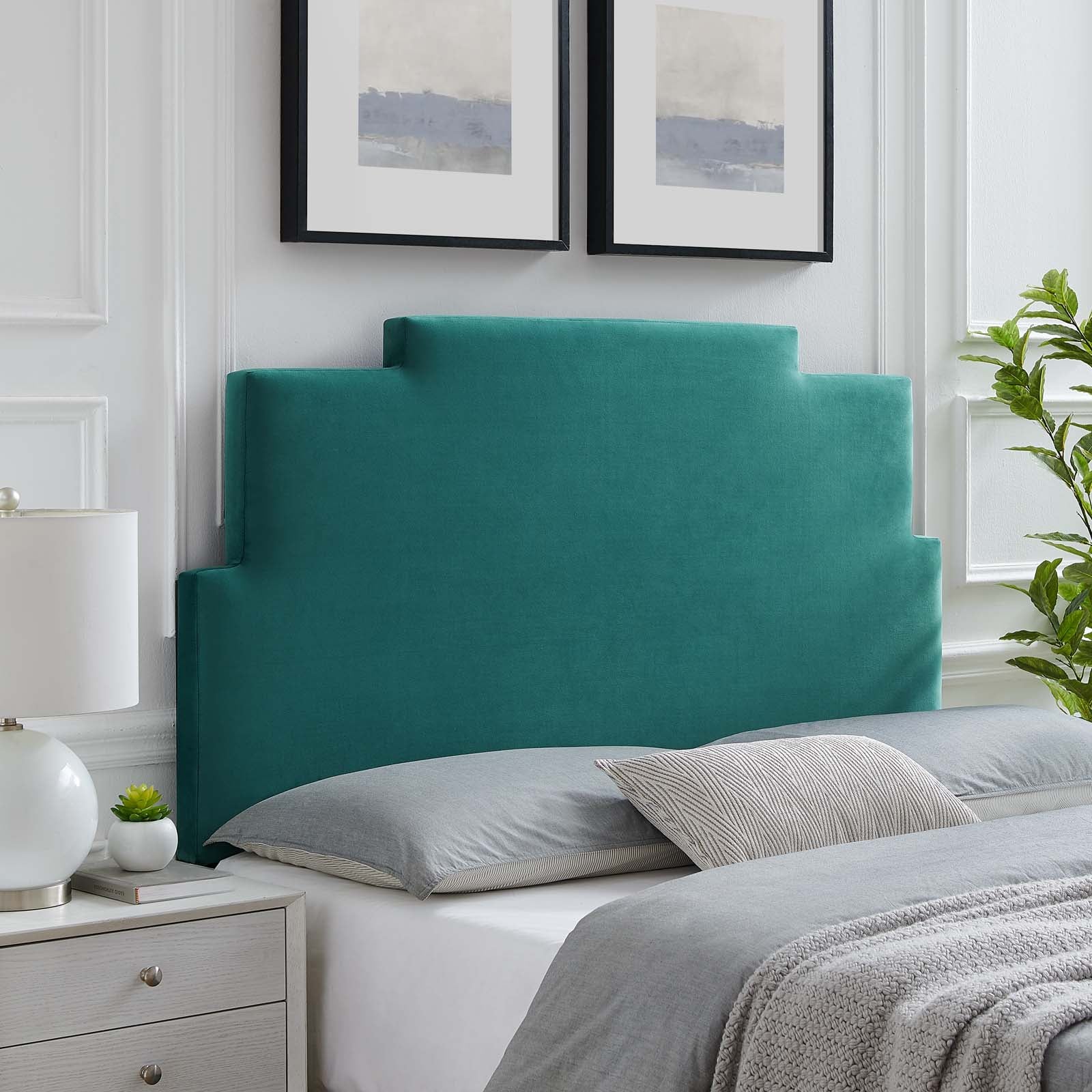 Modway Headboards - Kasia Performance Velvet Twin Headboard Teal