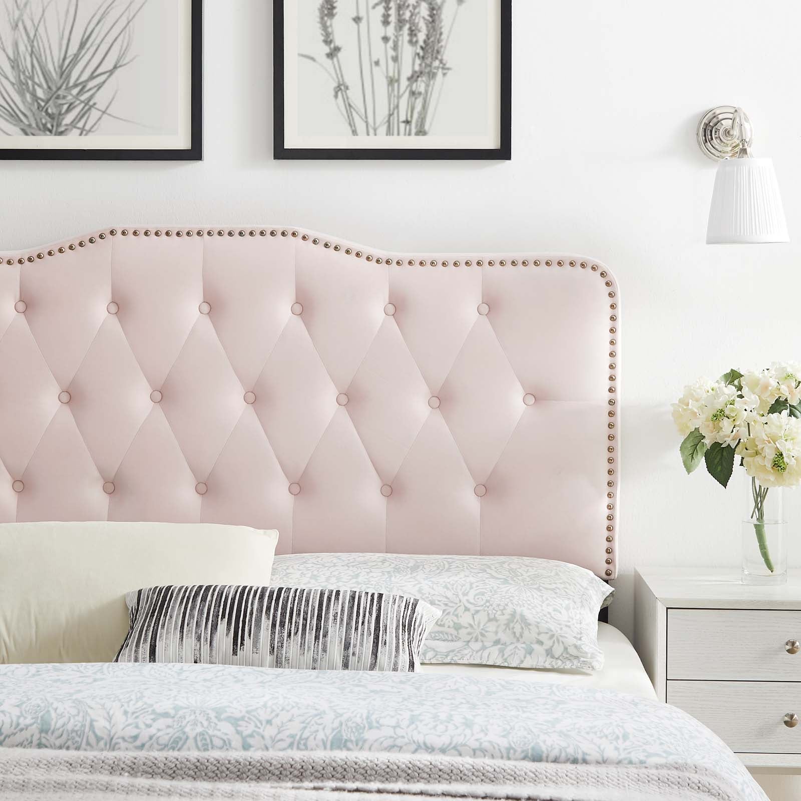 Modway Headboards - Sophia Tufted Performance Velvet Full/Queen Headboard Pink