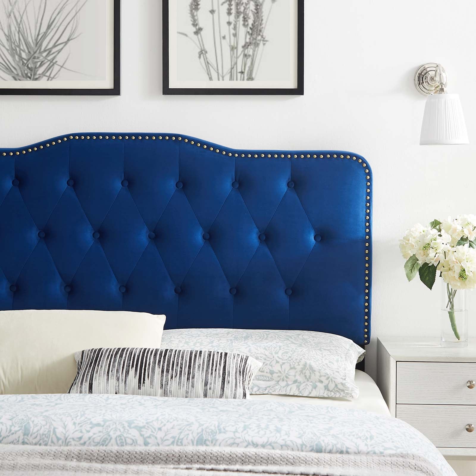 Modway Headboards - Sophia Tufted Performance Velvet King/California King Headboard Navy