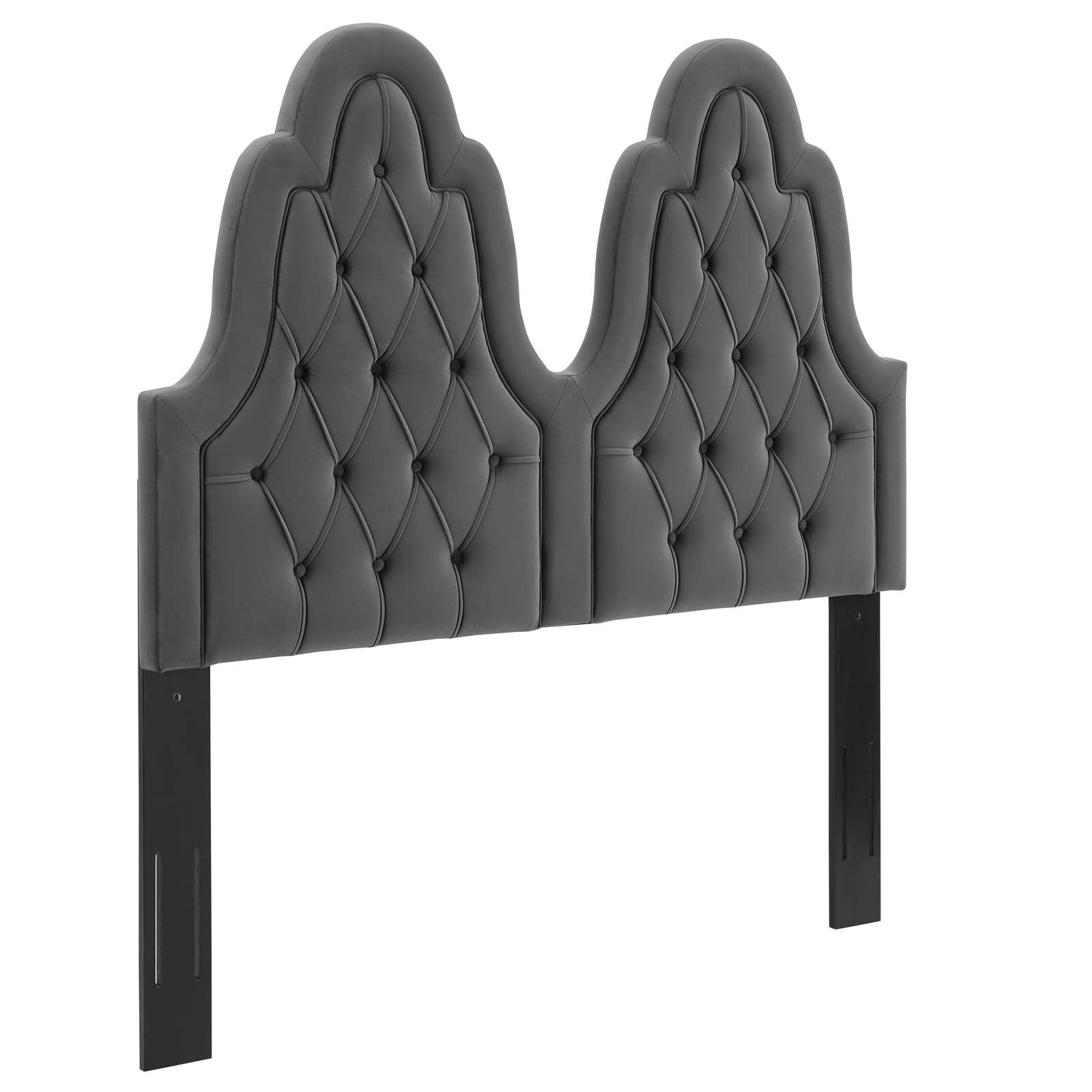 Modway Headboards - Augustine Tufted Performance Velvet Twin Headboard Charcoal