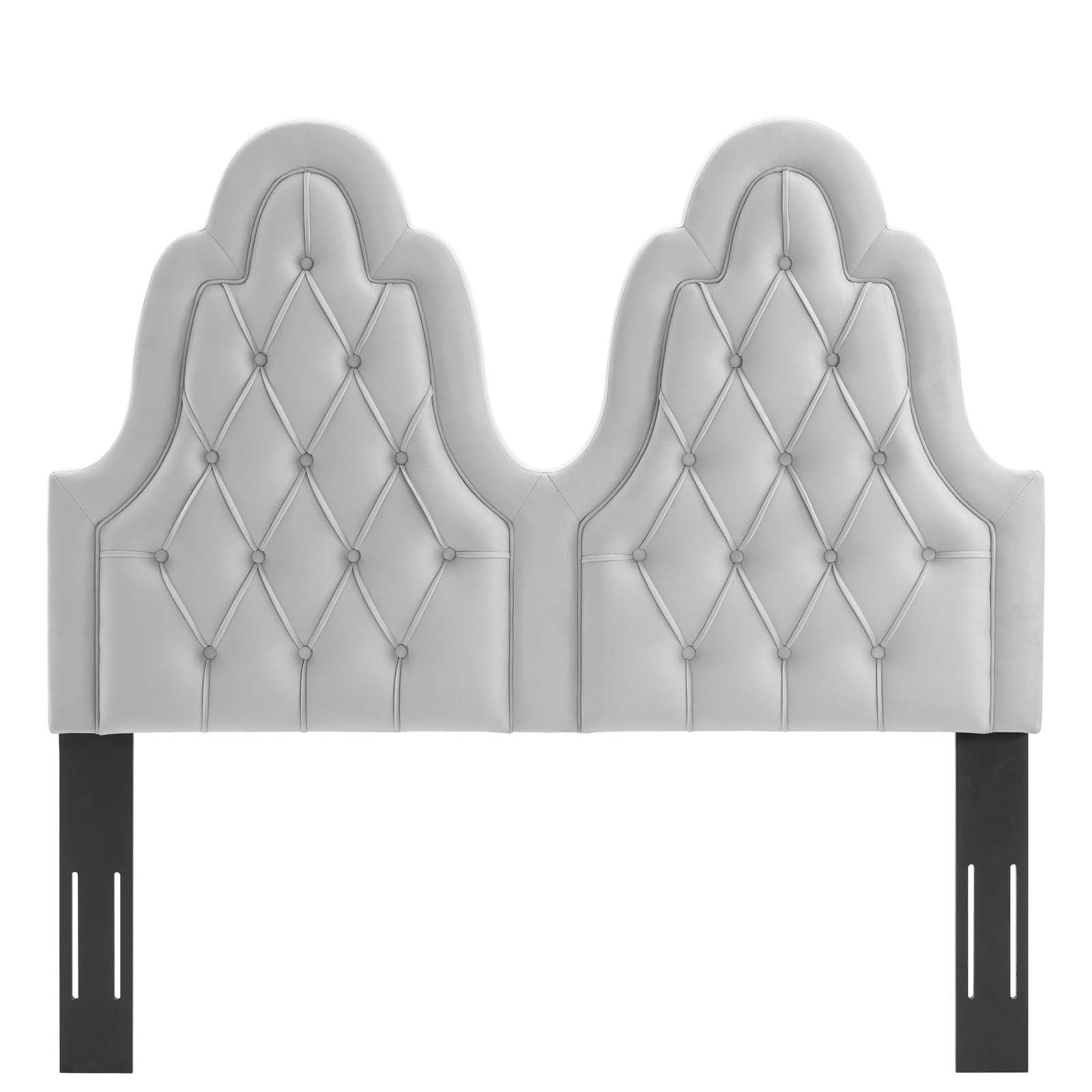 Modway Headboards - Augustine Tufted Performance Velvet Twin Headboard Light Gray