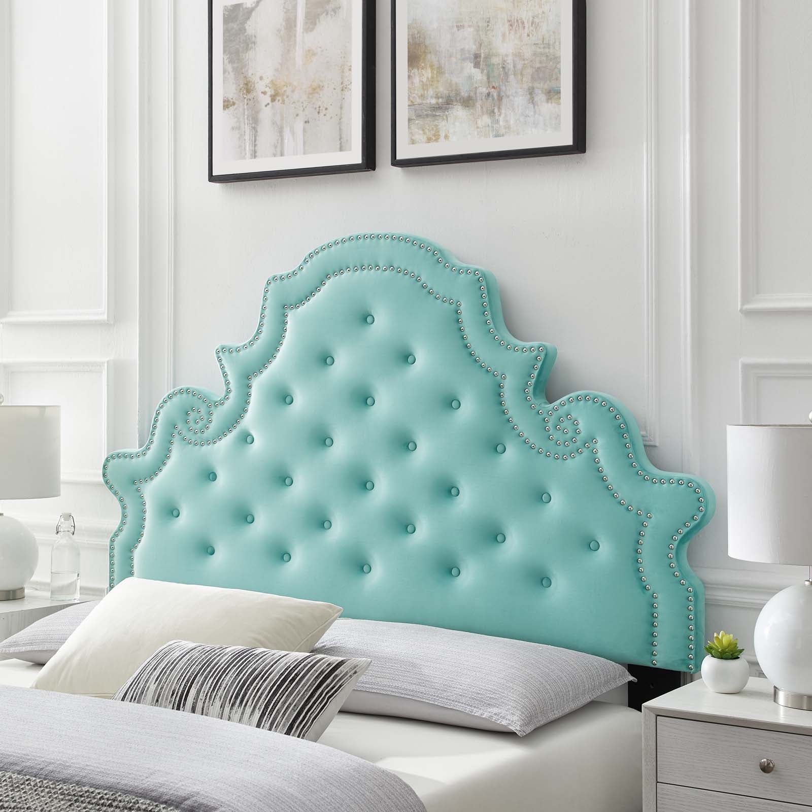 Modway Headboards - Diana Tufted Performance Velvet Full/Queen Headboard Mint