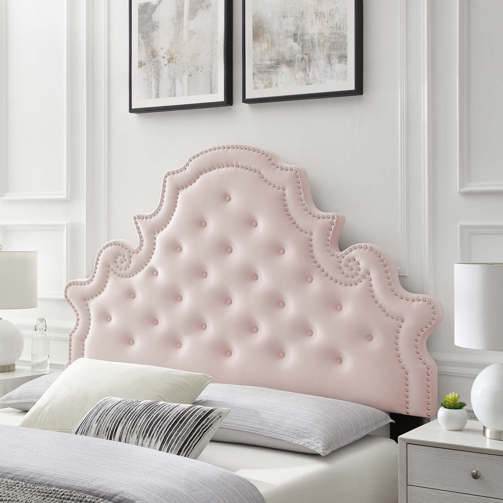 Modway Headboards - Diana Tufted Performance Velvet Full/Queen Headboard Pink