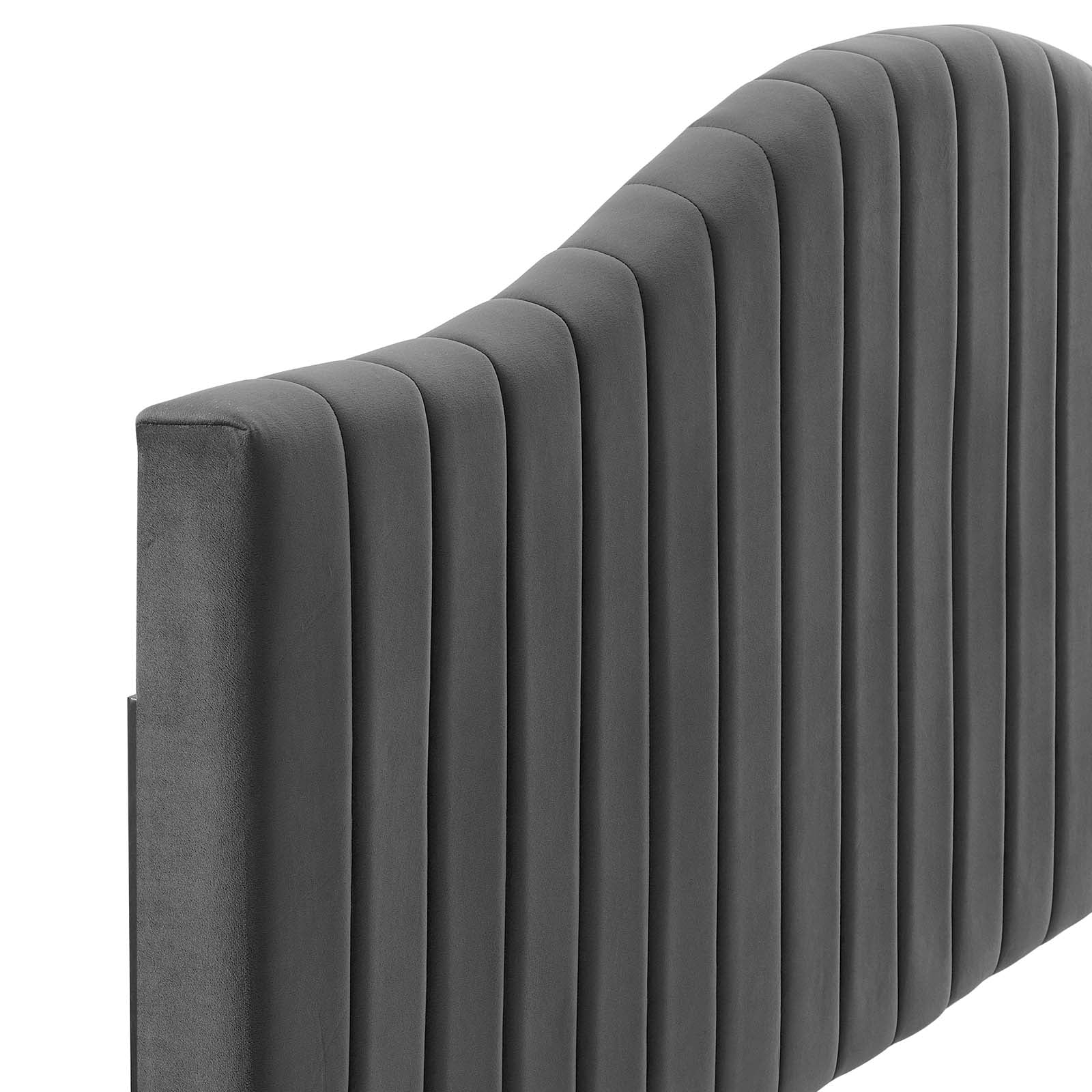 Modway Headboards - Brielle Channel Tufted Twin Headboard Charcoal