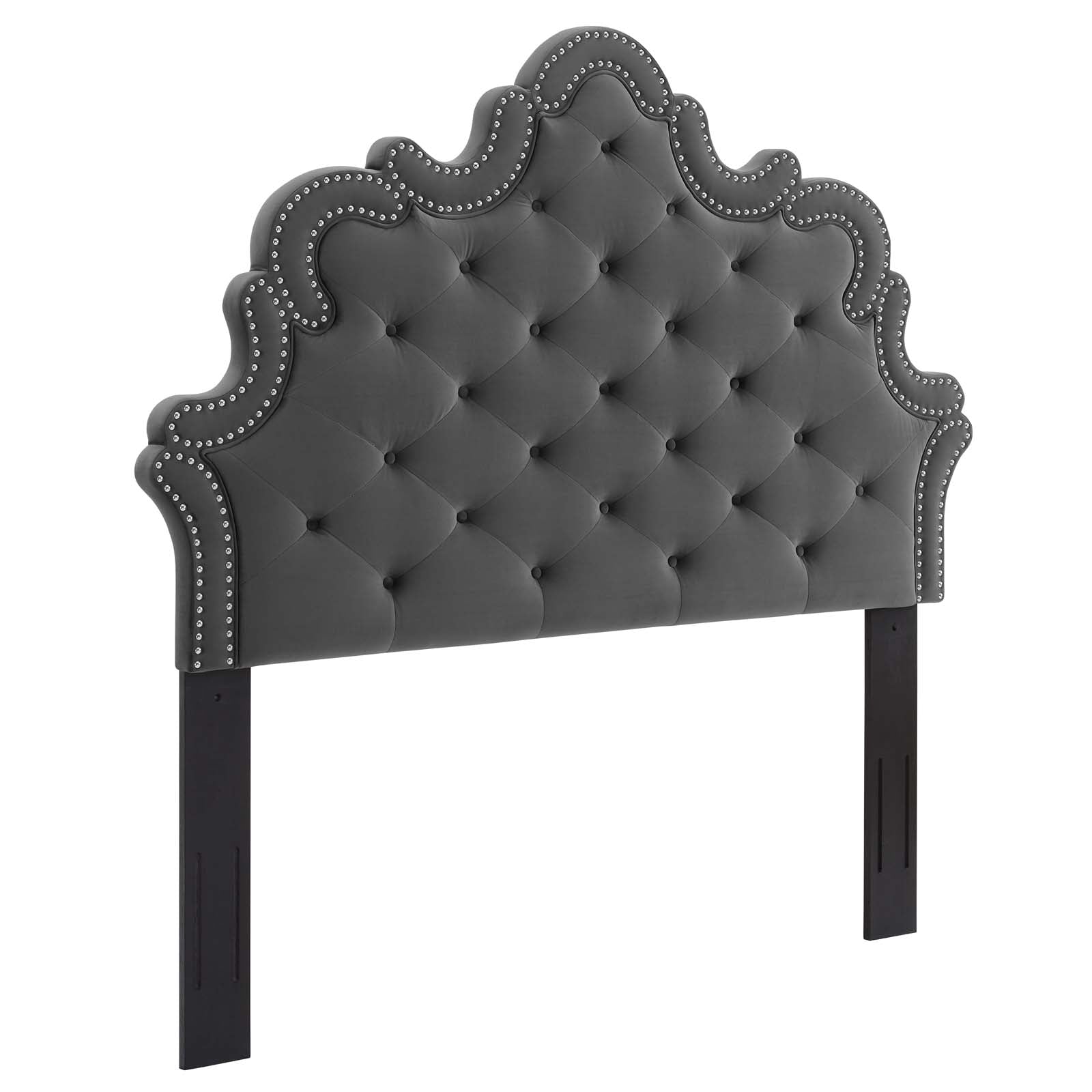 Modway Headboards - Arabella Button-Tufted Performance Velvet Twin Headboard Charcoal