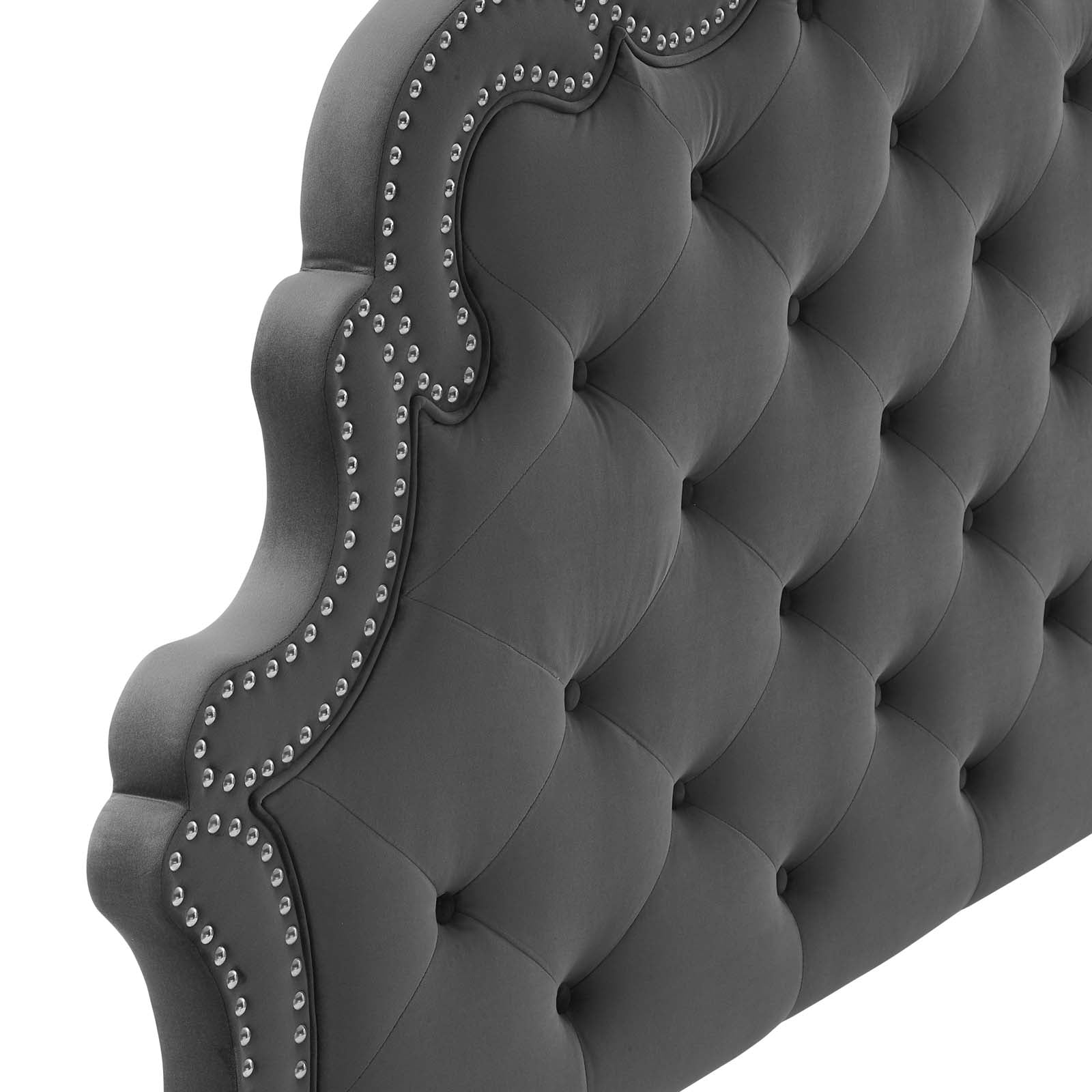 Modway Headboards - Arabella Button-Tufted Performance Velvet Twin Headboard Charcoal