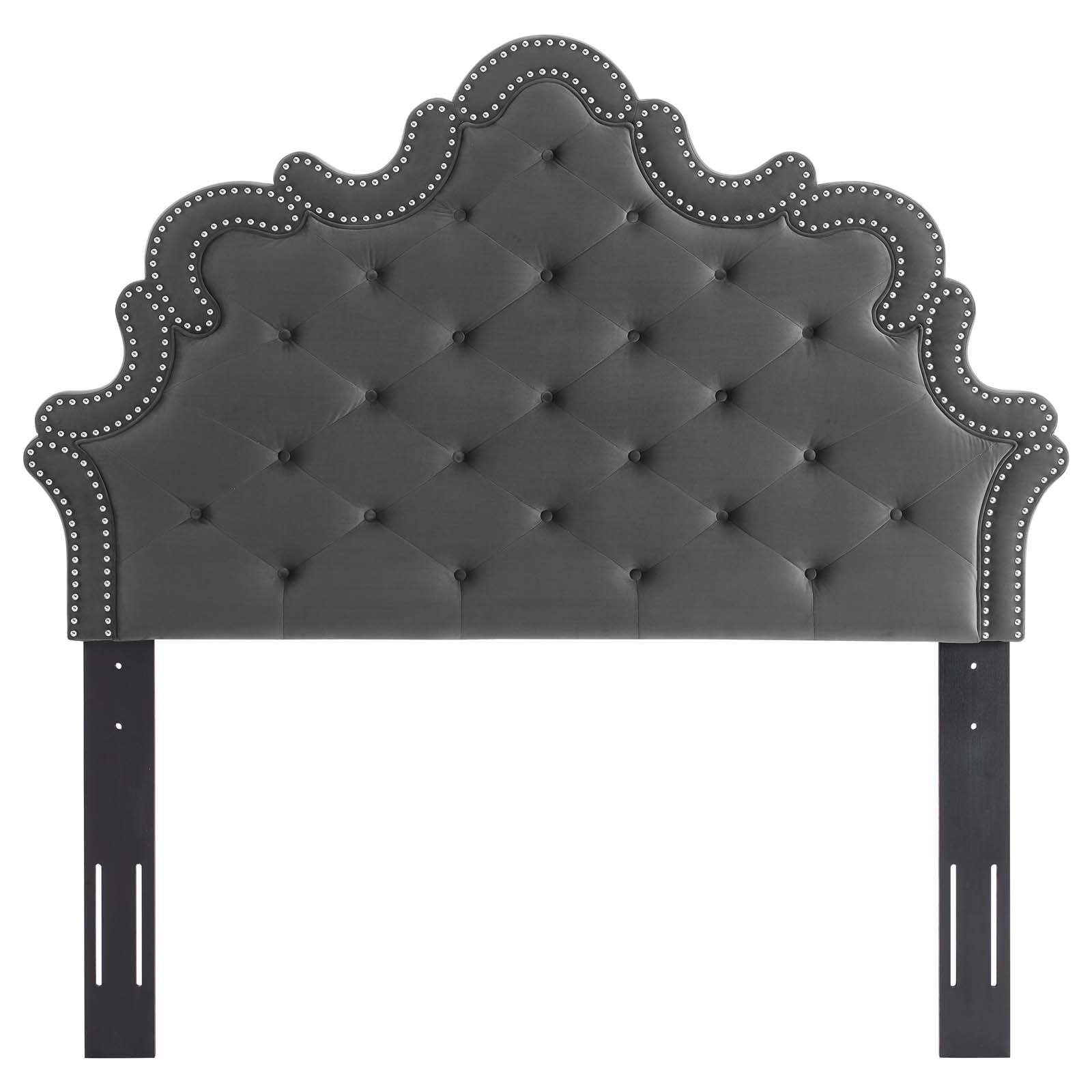 Modway Headboards - Arabella Button-Tufted Performance Velvet Twin Headboard Charcoal