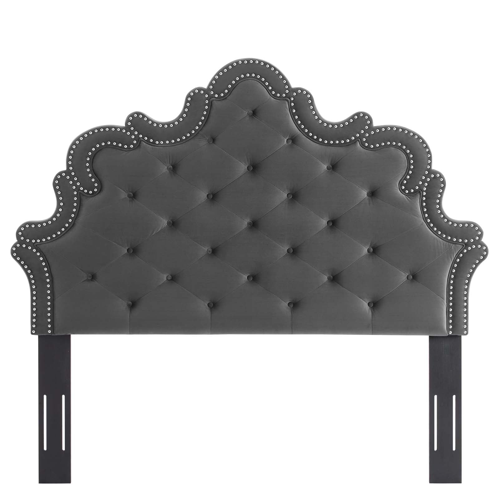 Modway Headboards - Arabella Button-Tufted Performance Velvet Twin Headboard Charcoal