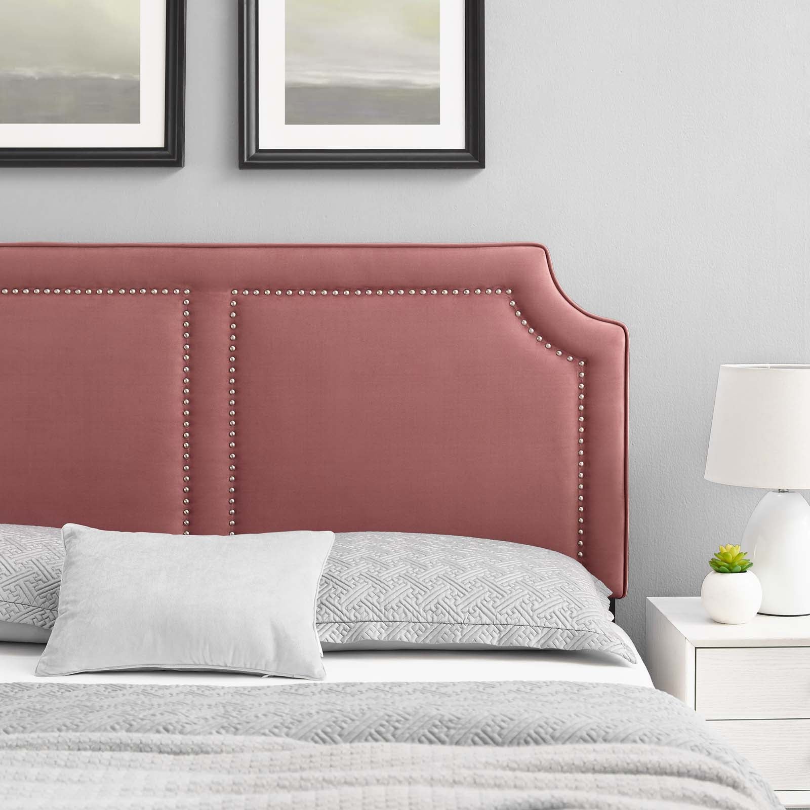 Modway Headboards - Cynthia Performance Velvet Twin Headboard Dusty Rose