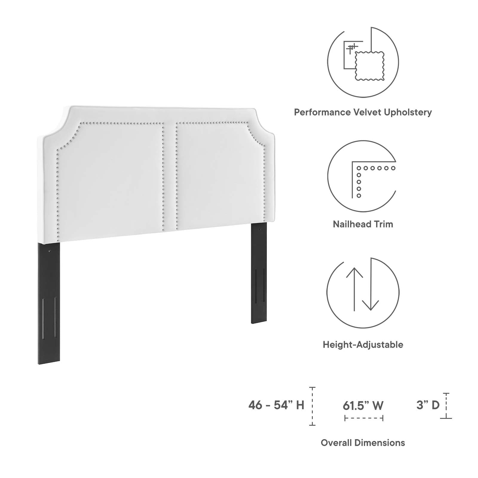 Modway Headboards - Cynthia Performance Velvet Full/Queen Headboard White