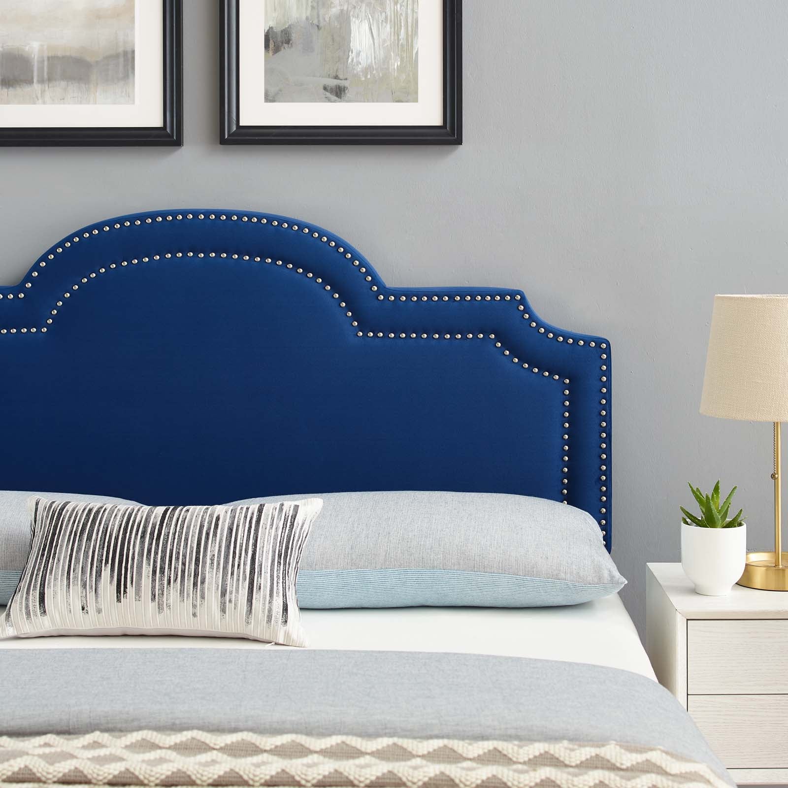 Modway Headboards - Belinda Performance Velvet Twin Headboard Navy