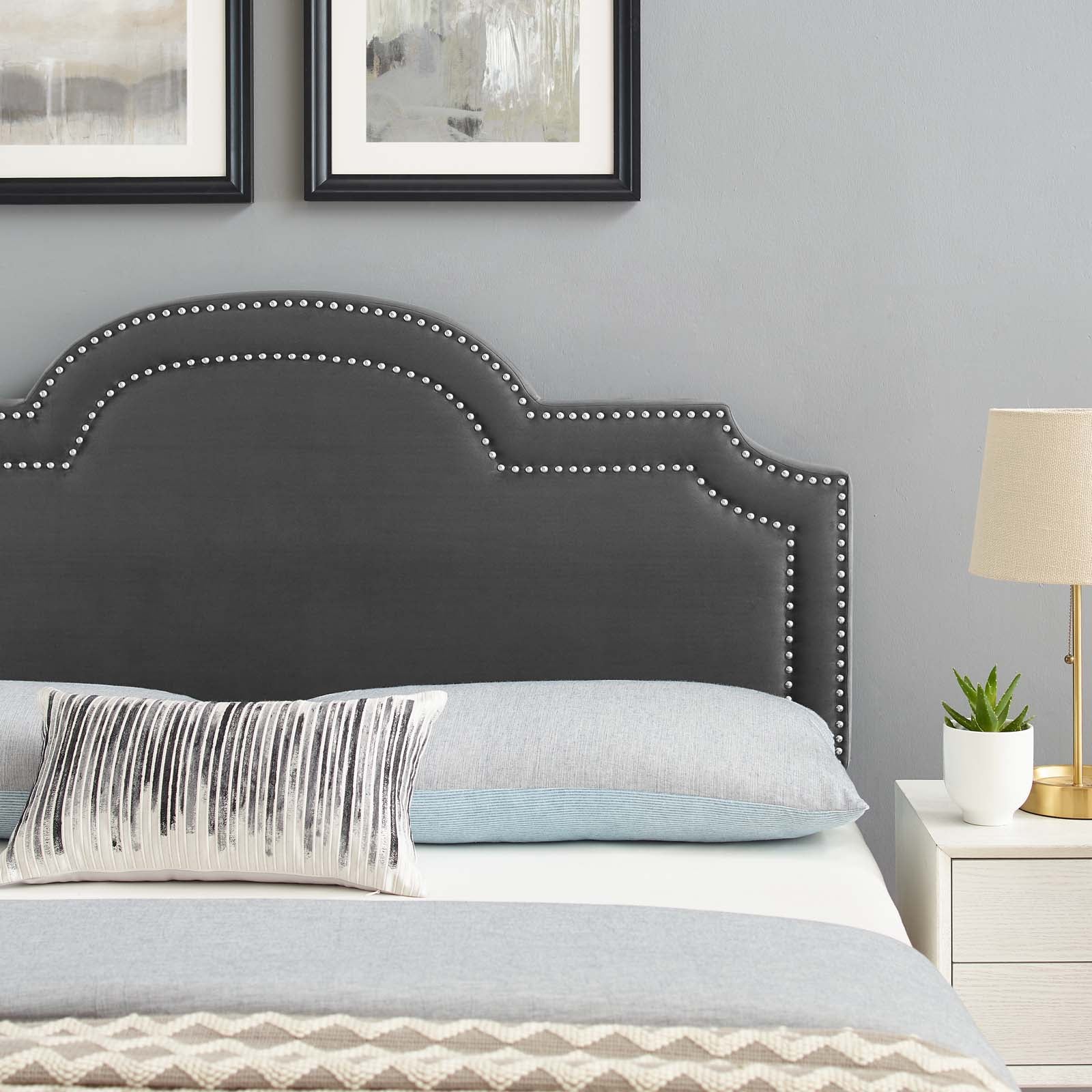 Modway Headboards - Belinda Performance Velvet Full/Queen Headboard Charcoal