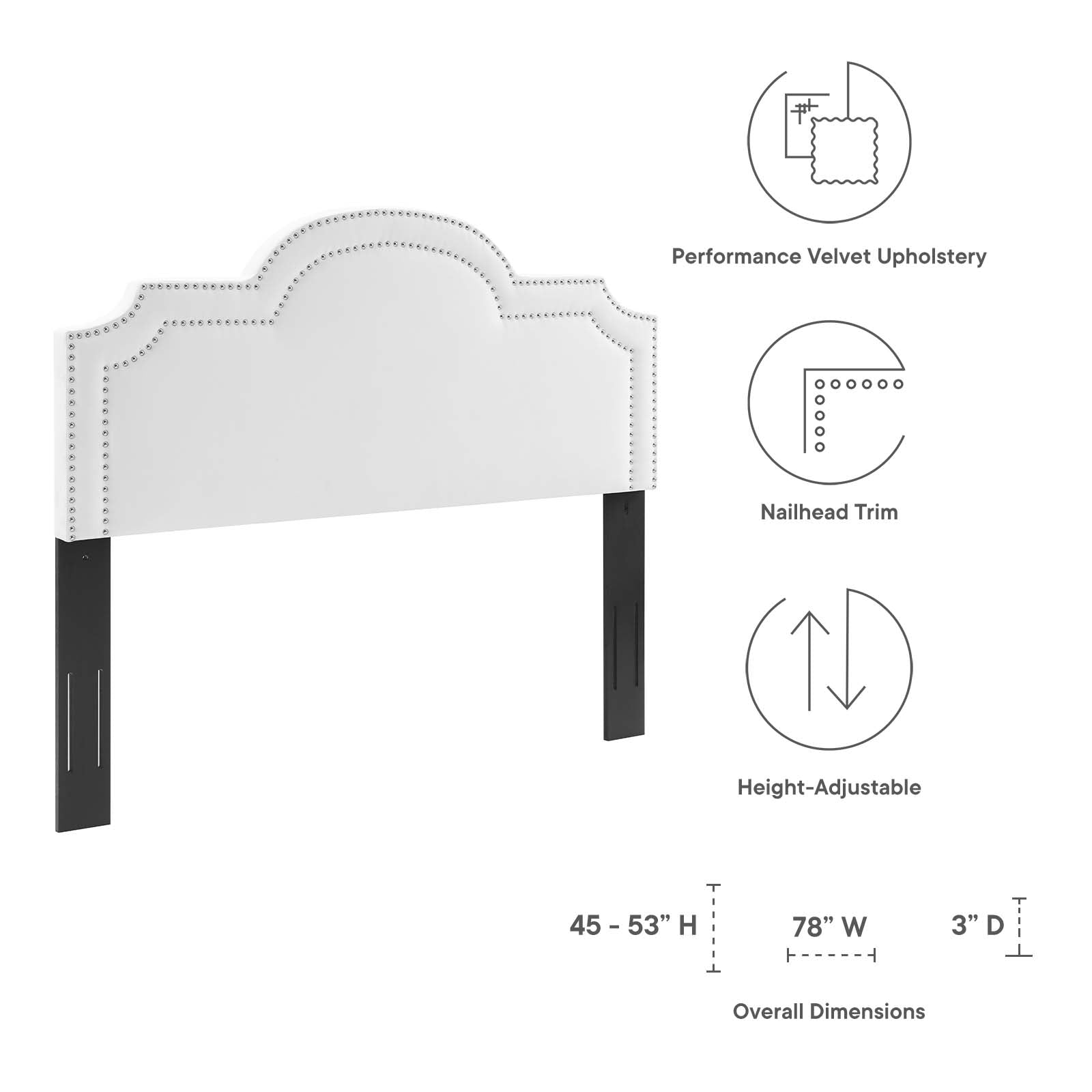 Modway Headboards - Belinda Performance Velvet King/California King Headboard White