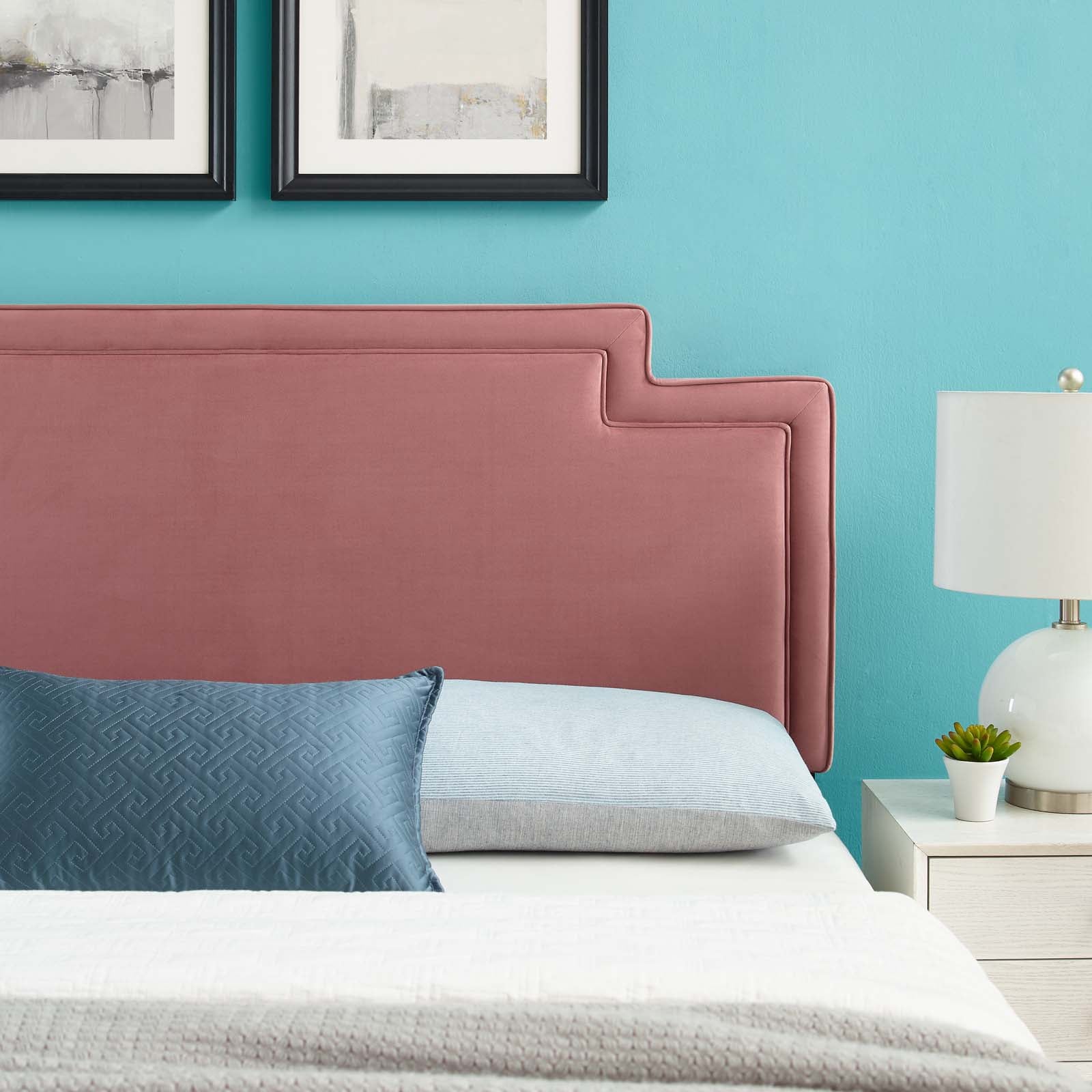 Modway Headboards - Transfix Performance Velvet Twin Headboard Dusty Rose