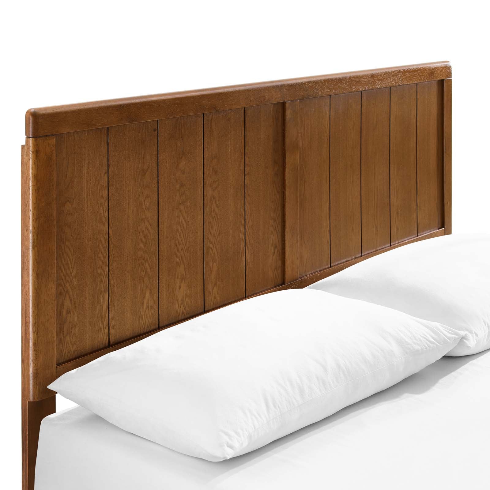 Modway Beds - Alana King Wood Platform Bed With Angular Frame Walnut