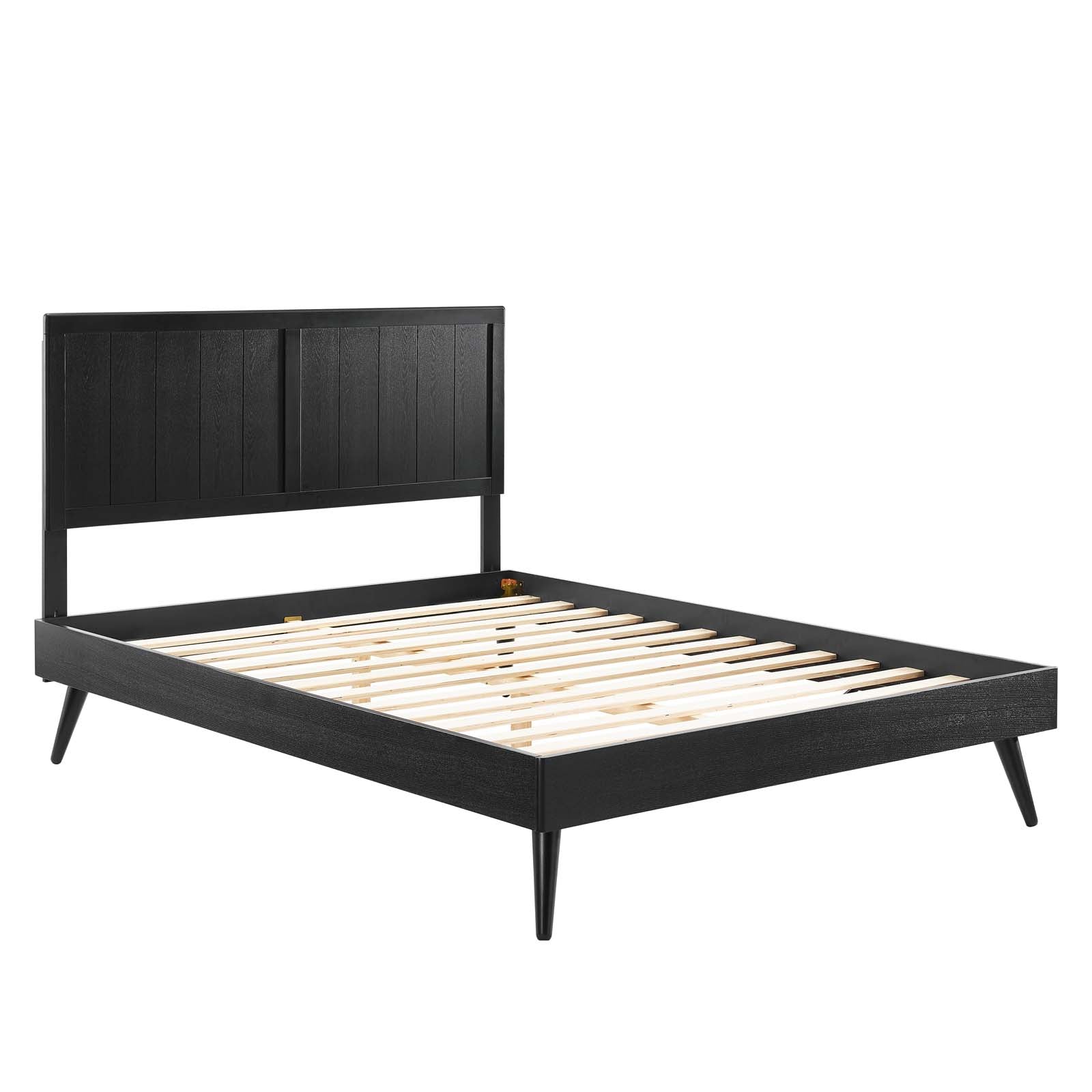 Modway Beds - Alana King Wood Platform Bed With Splayed Legs Black