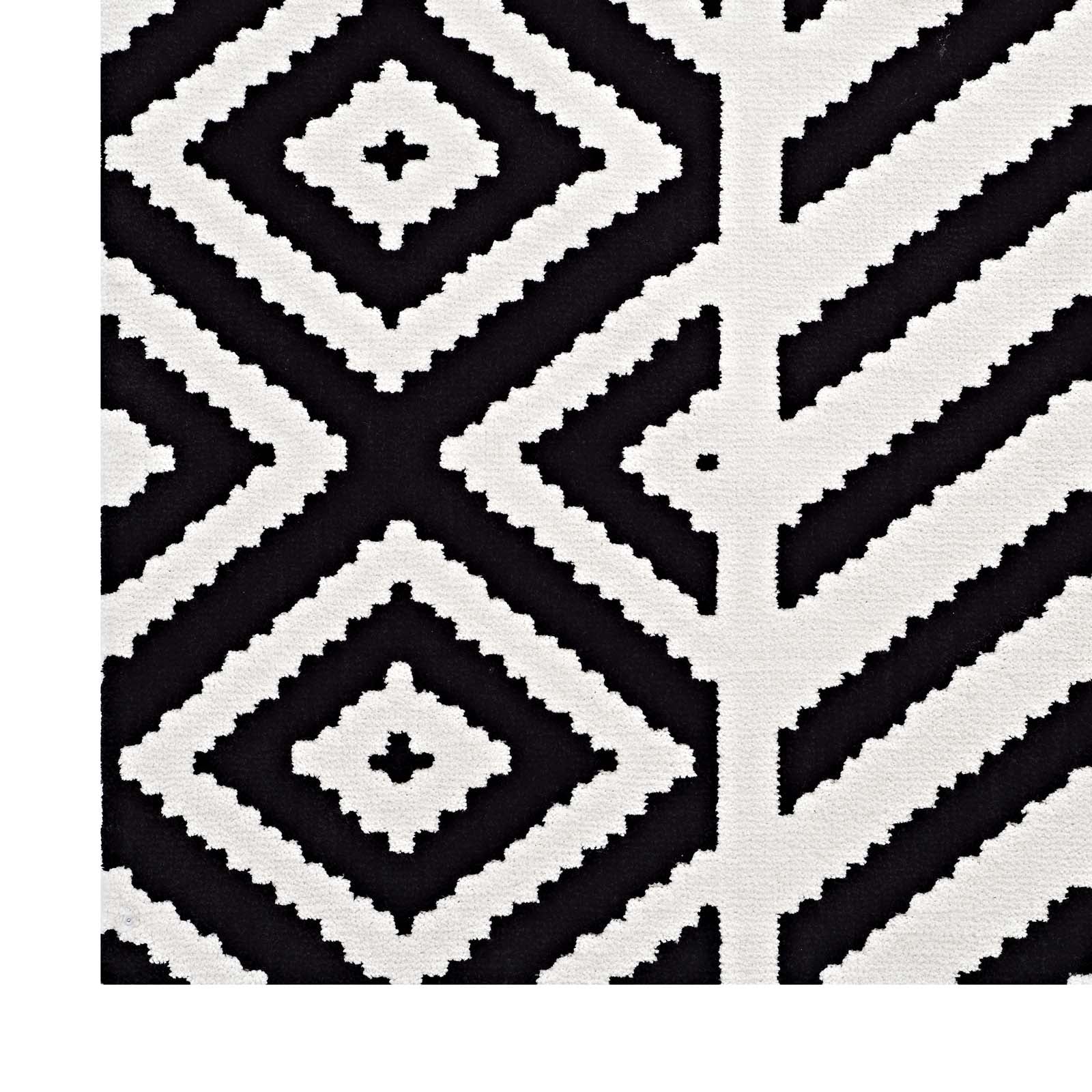 Modway Indoor Rugs - Ailani 8' x 10' Area Rug Black & White