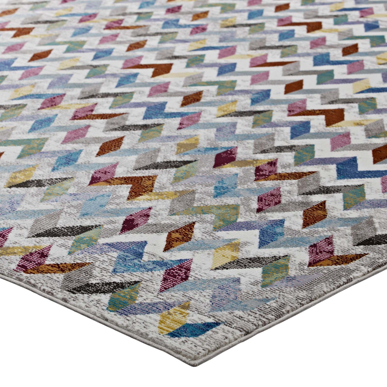 Modway Indoor Rugs - Gemma Chevron Mosaic 4x6 Area Rug Multicolored