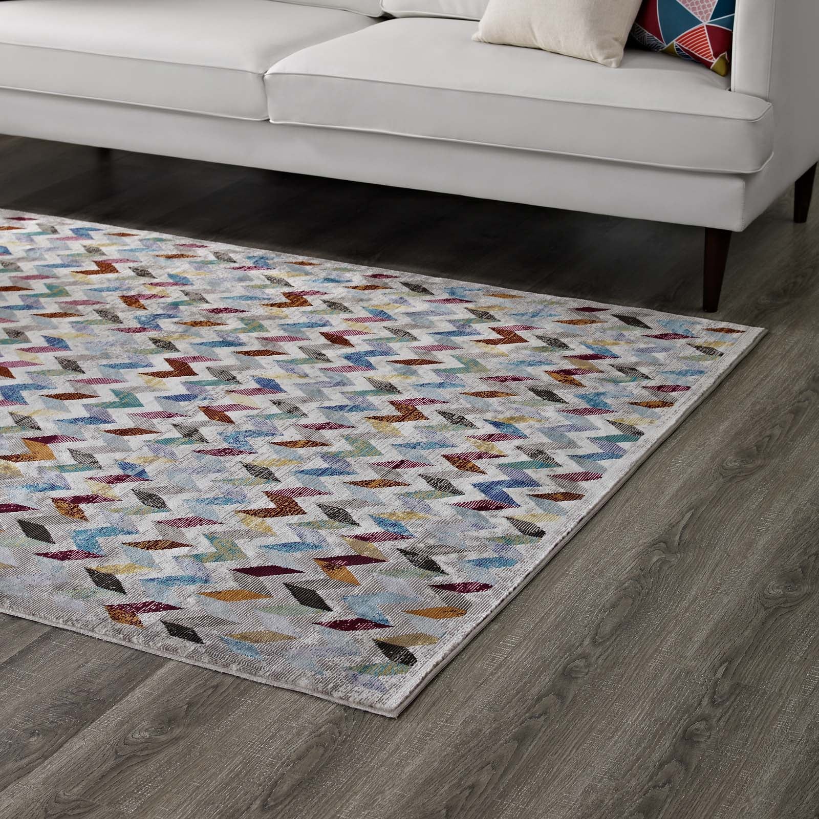 Modway Indoor Rugs - Gemma Chevron Mosaic 4x6 Area Rug Multicolored