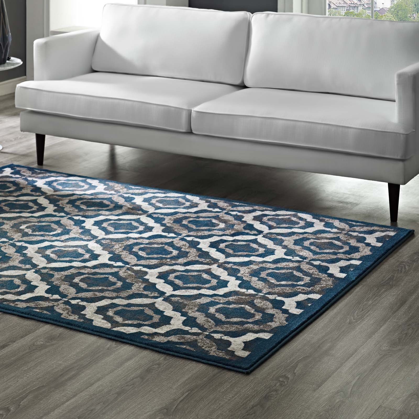 5x8 Modern Cream Area Rugs for Living Room, Bedroom Rug