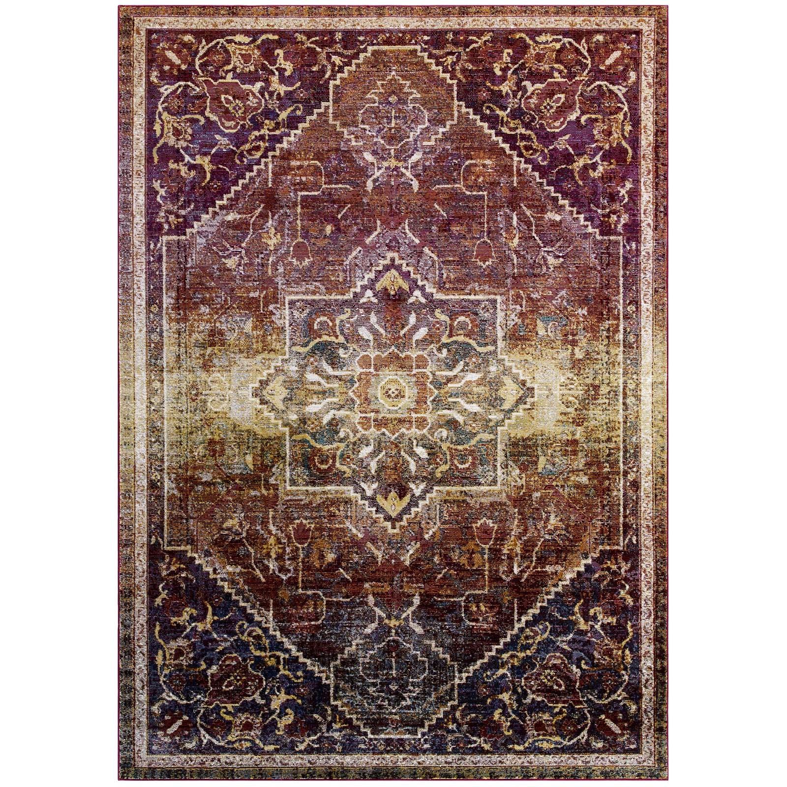 Modway Indoor Rugs - Success Kaede Transitional Persian Medallion 5x8 Area Rug Multicolored