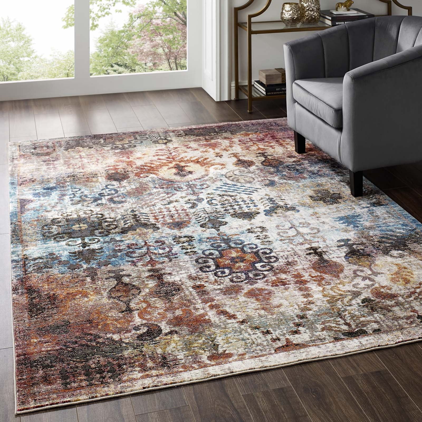 5x8 Transitional Brown Area Rugs for Living Room