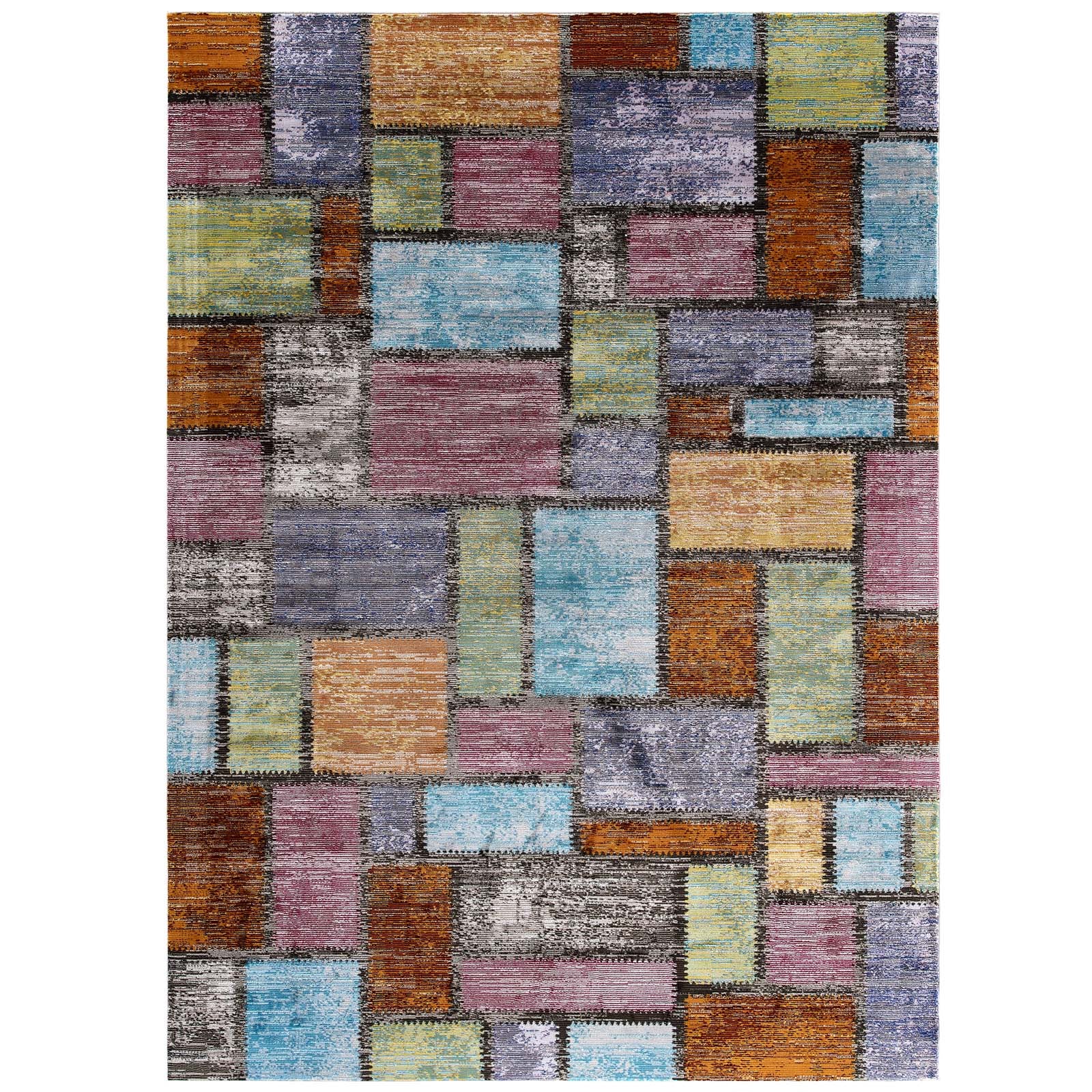 Modway Indoor Rugs - Success Nyssa Abstract Geometric Mosaic 4x6 Area Rug Multicolored