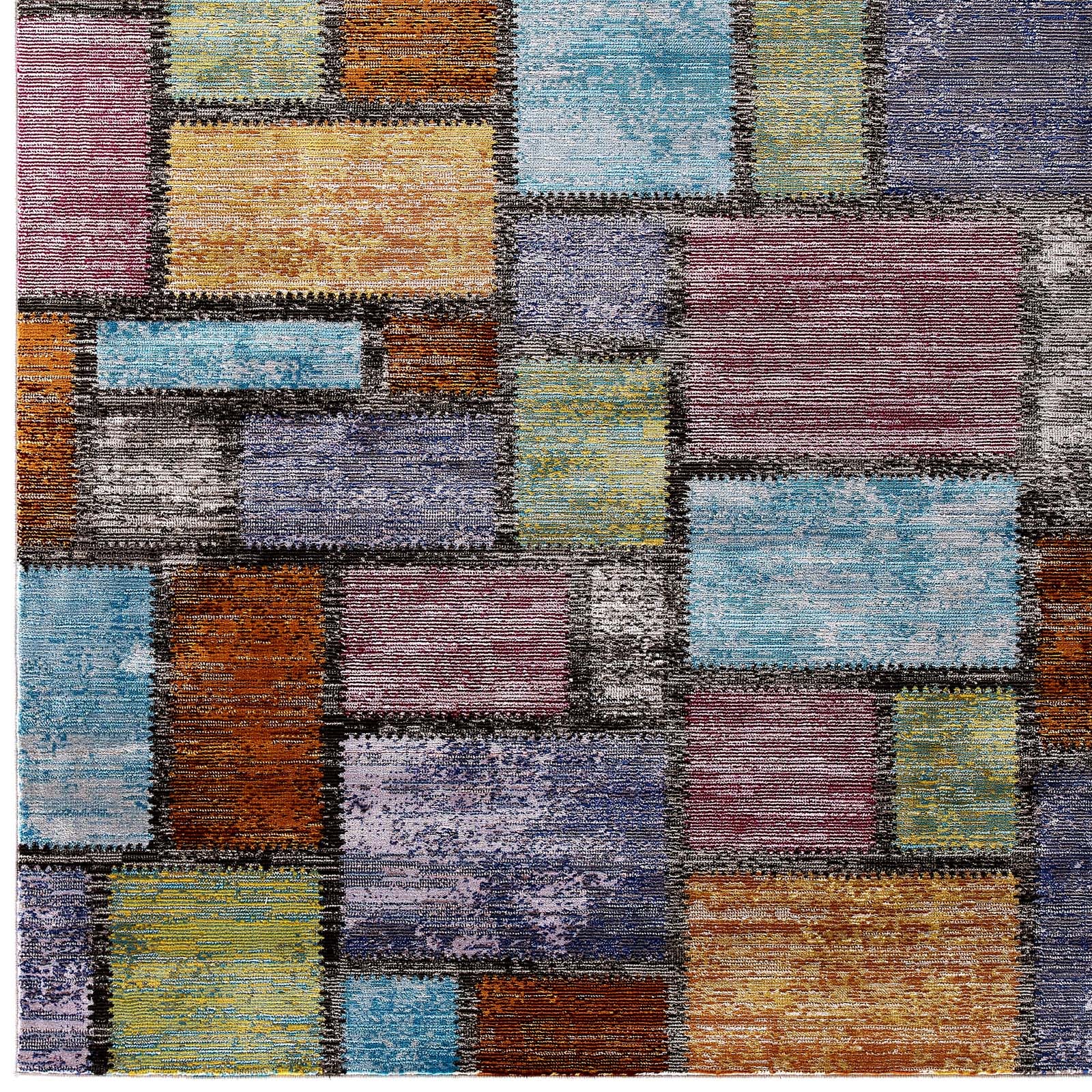 Modway Indoor Rugs - Success Nyssa Abstract Geometric Mosaic 4x6 Area Rug Multicolored