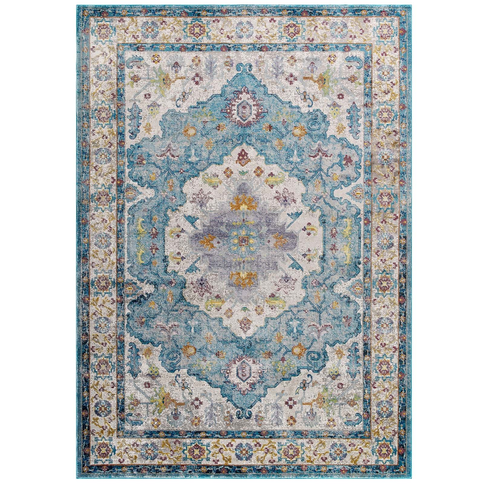 Modway Indoor Rugs - Success Anisah Floral Persian Medallion 8x10 Area Rug Multicolored