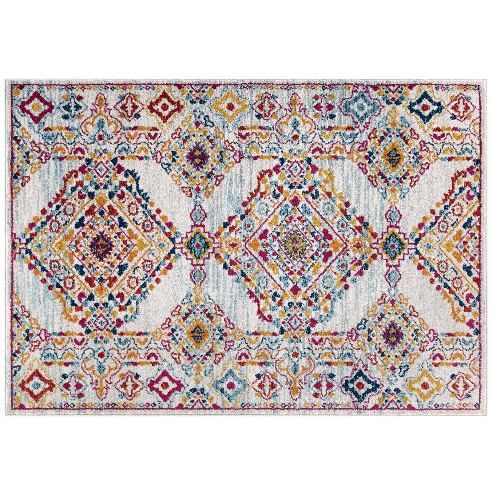 Modway Indoor Rugs - Entourage Khalida Lattice 8x10 Area Rug Multicolored