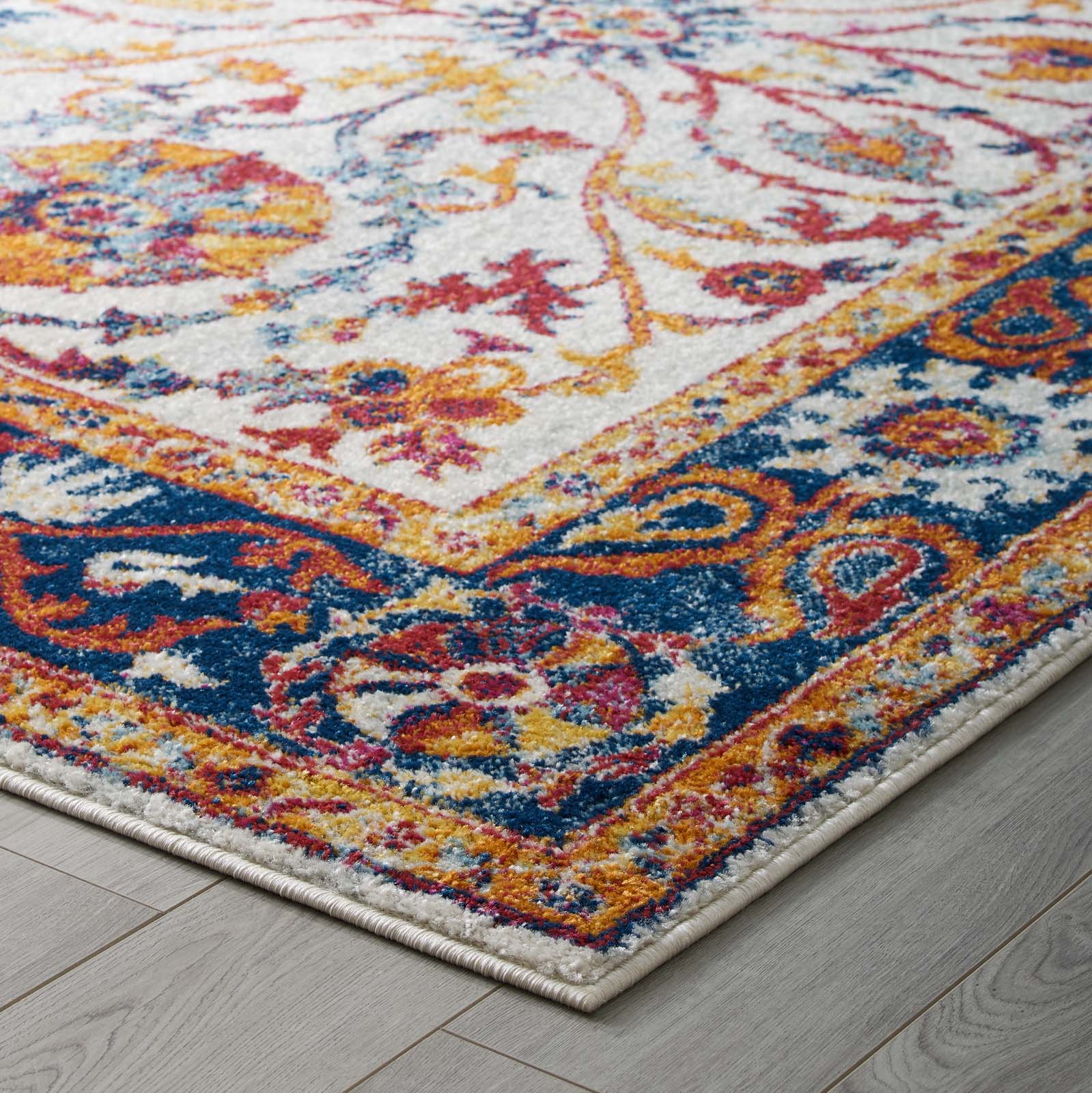 Modway Indoor Rugs - Entourage Samira Persian Medallion 8x10 Area Rug Multicolored