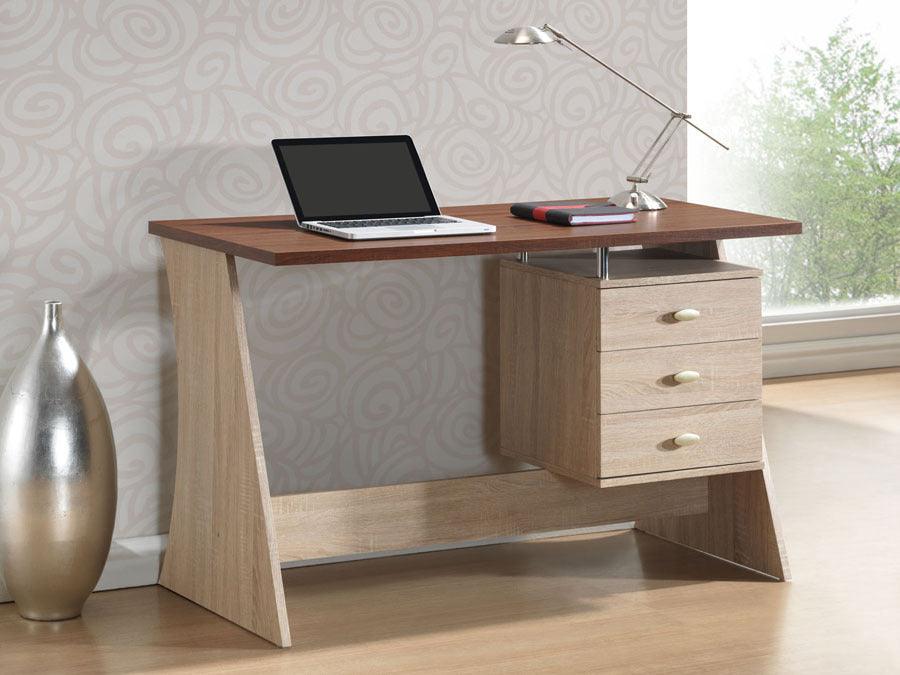 Shop Baxton Studio Parallax Writing Desk Natural Dark Brown