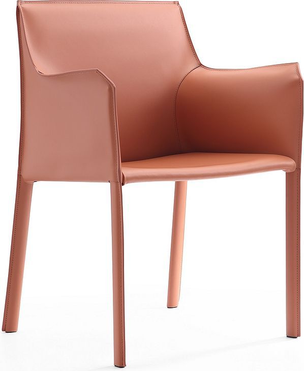 Manhattan Comfort Accent Chairs - Paris Clay Saddle Leather Armchair