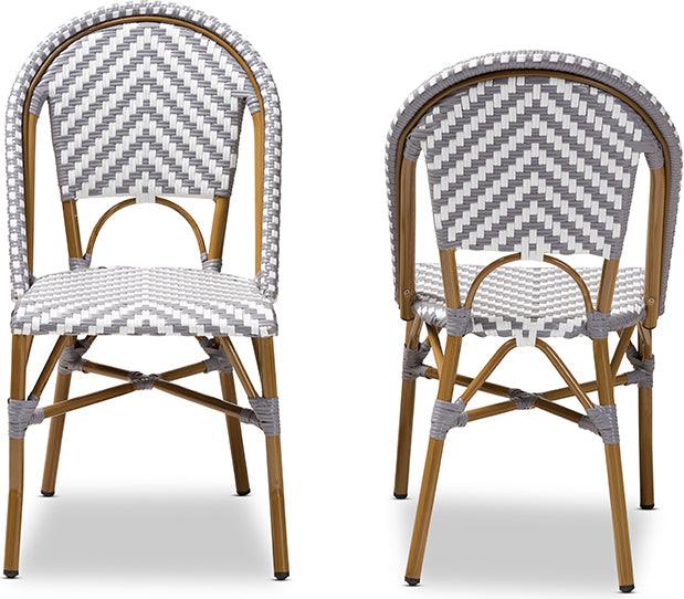 Grey and white online bistro chairs