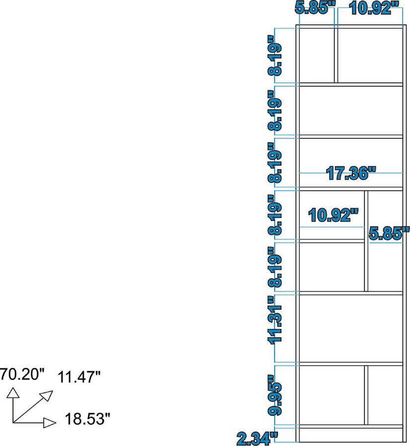 Manhattan Comfort Bookcases & Display Units - Durable Valenca Bookcase 4.0 with 10- Shelves in White