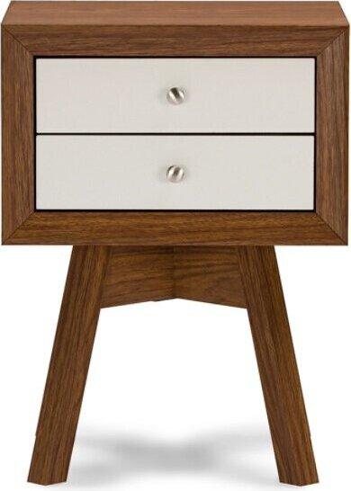 Wholesale Interiors Nightstands & Side Tables - Warwick Accent Nightstand White & Walnut