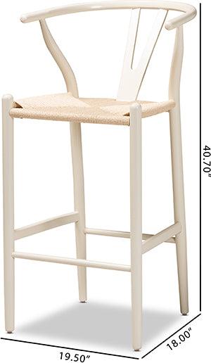 Wholesale Interiors Barstools - Paxton White Finished Wood 2-Piece Bar Stool Set