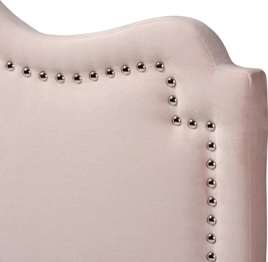 Wholesale Interiors Headboards - Nadeen Light Pink Velvet King Size Headboard