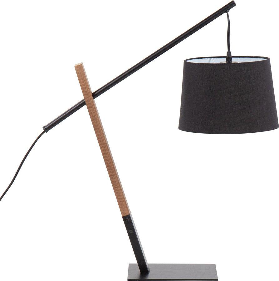 Shop Archer Contemporary Table Lamp In Black Metal, Walnut Wood, & Black  Linen Shade, Table Lamps