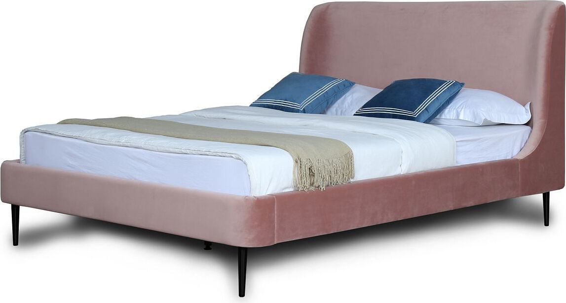 Manhattan Comfort Beds - Heather Queen Bed in Blush and Black Legs