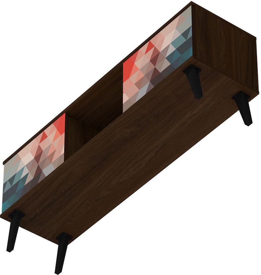 Manhattan Comfort TV & Media Units - Doyers 53.15 Mid-Century Modern TV Stand in Multi Color Red & Blue